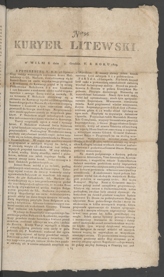 Kuryer Litewski. 1809, numero 96