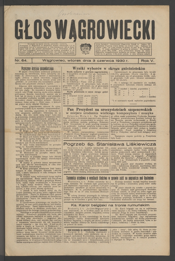 Głos Wągrowiecki. Rok 5, 1930, numer 64