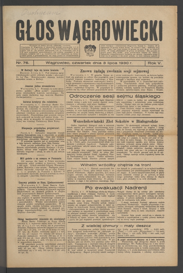 Głos Wągrowiecki. Rok 5, 1930, numer 76