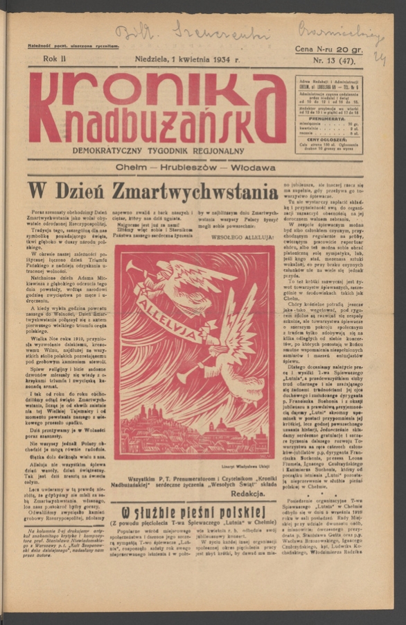 Kronika Nadbużańska : demokratyczny tygodnik regjonalny. Rok 2, 1934, numer 13