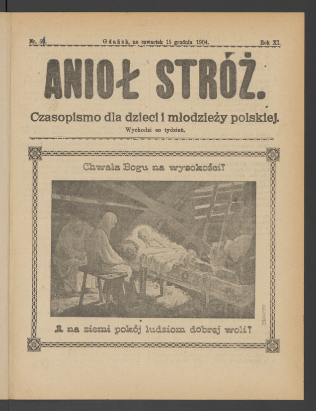Anioł Str&oacute;ż&nbsp;: czasopismo dla&nbsp;dzieci i&nbsp;młodzieży polskiej. Rok 12, 1904, numer&nbsp;51