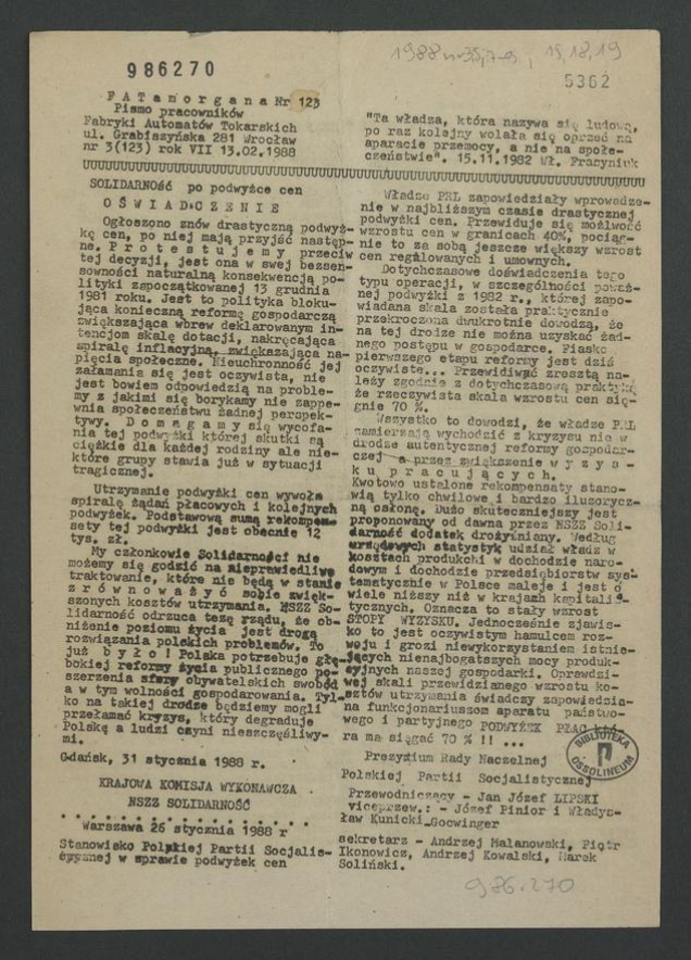 FATamorgana&nbsp;: pismo pracownik&oacute;w Fabryki Automat&oacute;w Tokarskich. 1988, numer&nbsp;3&nbsp;(123)