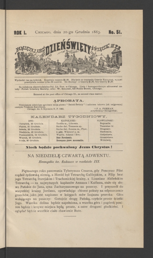 Dzień Święty. Rok&nbsp;1, 1883, numero&nbsp;51