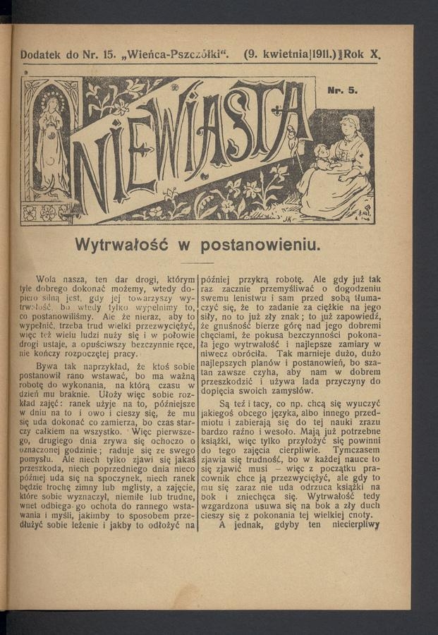 Niewiasta : dodatek do numeru 15 „Wieńca-Pszczółki”. Rok 11, 1911, numer 5