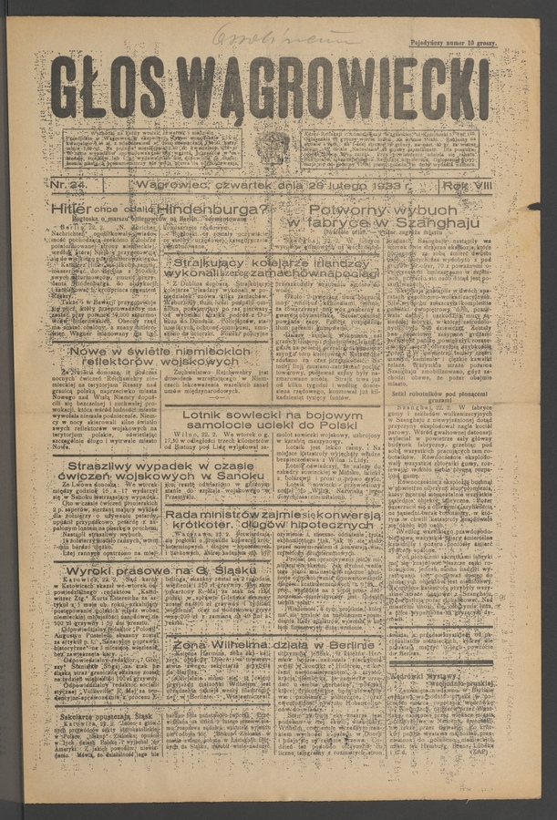 Głos Wągrowiecki. Rok 8, 1933, numer 24