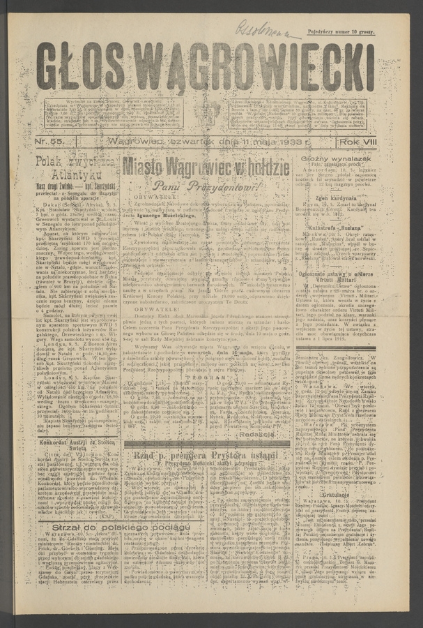Głos Wągrowiecki. Rok 8, 1933, numer 55