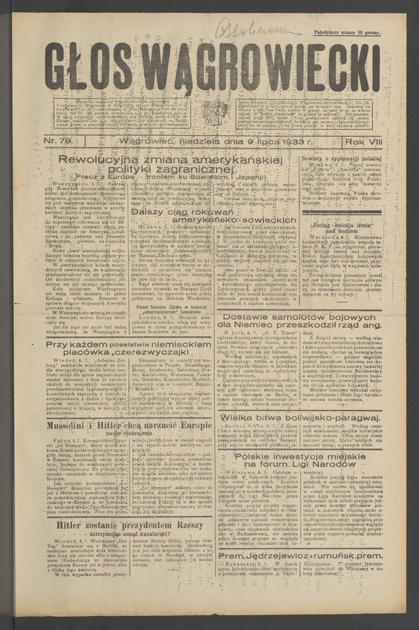 Głos Wągrowiecki. Rok 8, 1933, numer 79