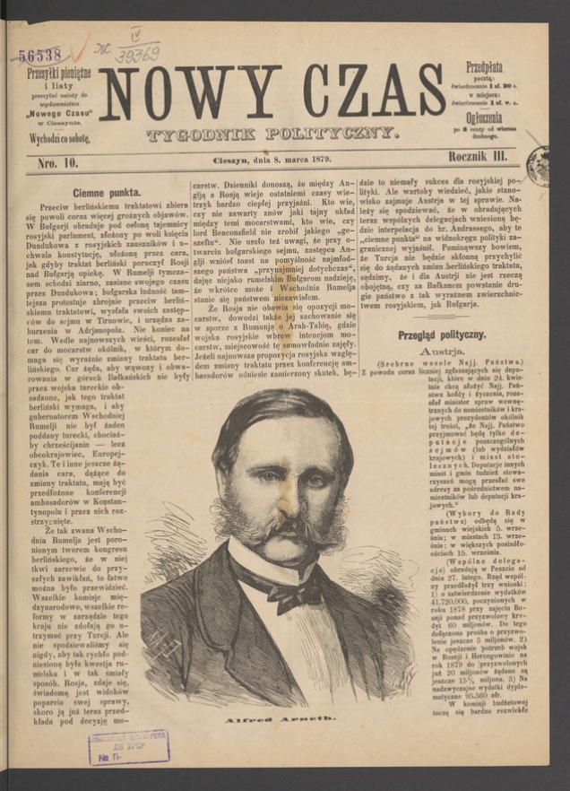 Nowy Czas&nbsp;: tygodnik polityczny. Rocznik&nbsp;3, 1879, numero&nbsp;10