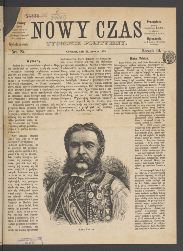 Nowy Czas&nbsp;: tygodnik polityczny. Rocznik&nbsp;3, 1879, numero&nbsp;25