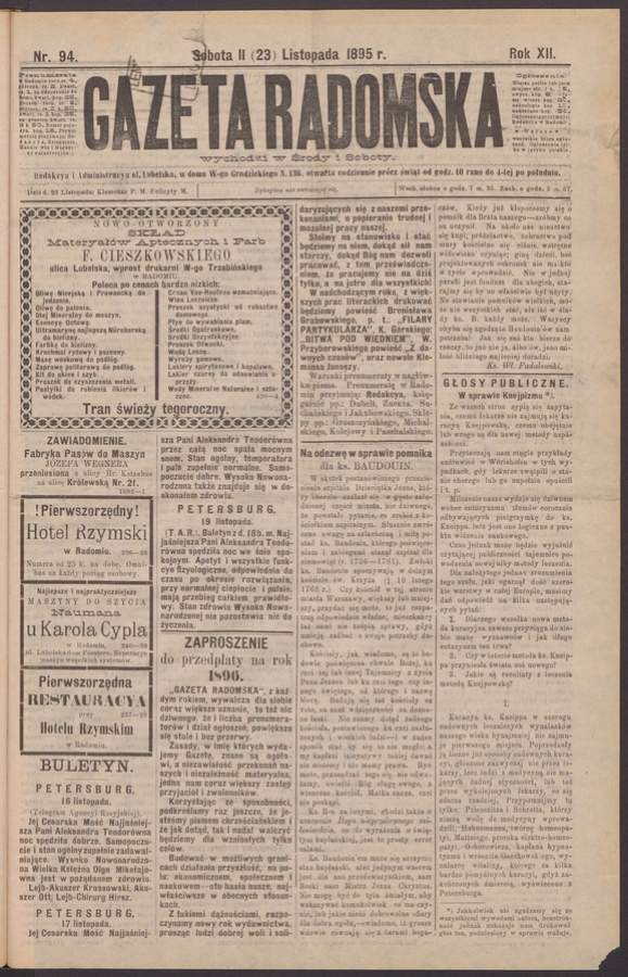 Gazeta Radomska. Rok&nbsp;12, 1895, numer&nbsp;94