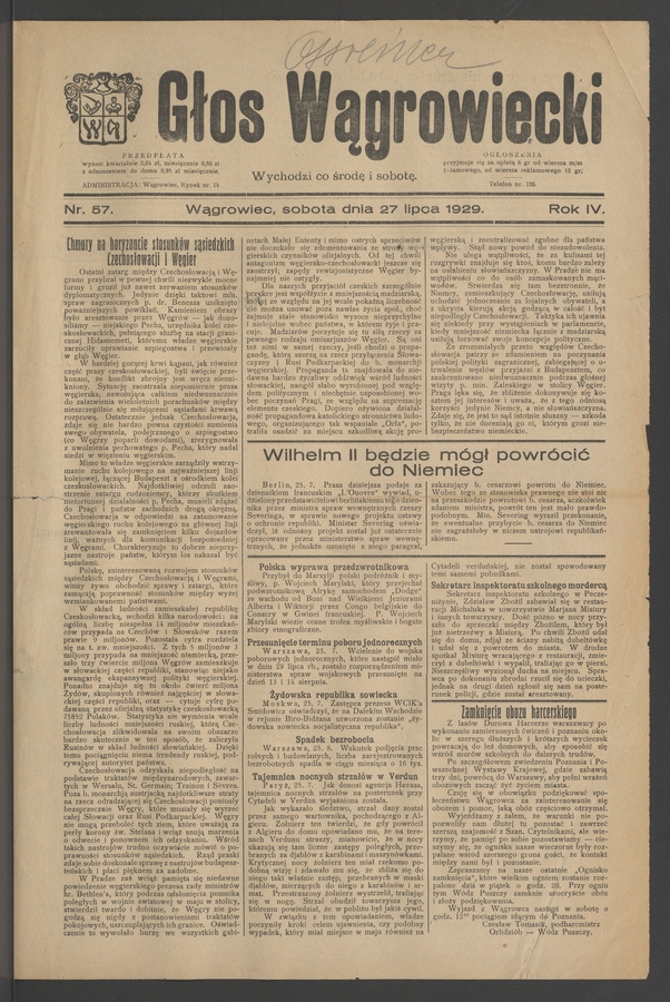 Głos Wągrowiecki. Rok 4, 1929, numer 57