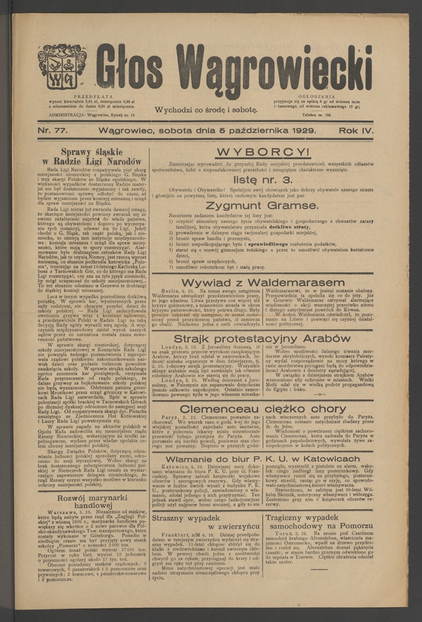 Głos Wągrowiecki. Rok 4, 1929, numer 77