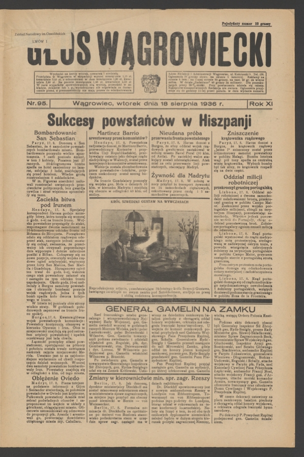 Głos Wągrowiecki. Rok&nbsp;11, 1936, numer&nbsp;95