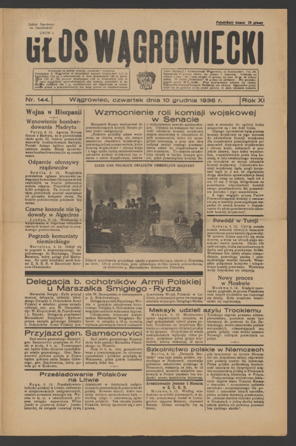 Głos Wągrowiecki. Rok&nbsp;11, 1936, numer&nbsp;144