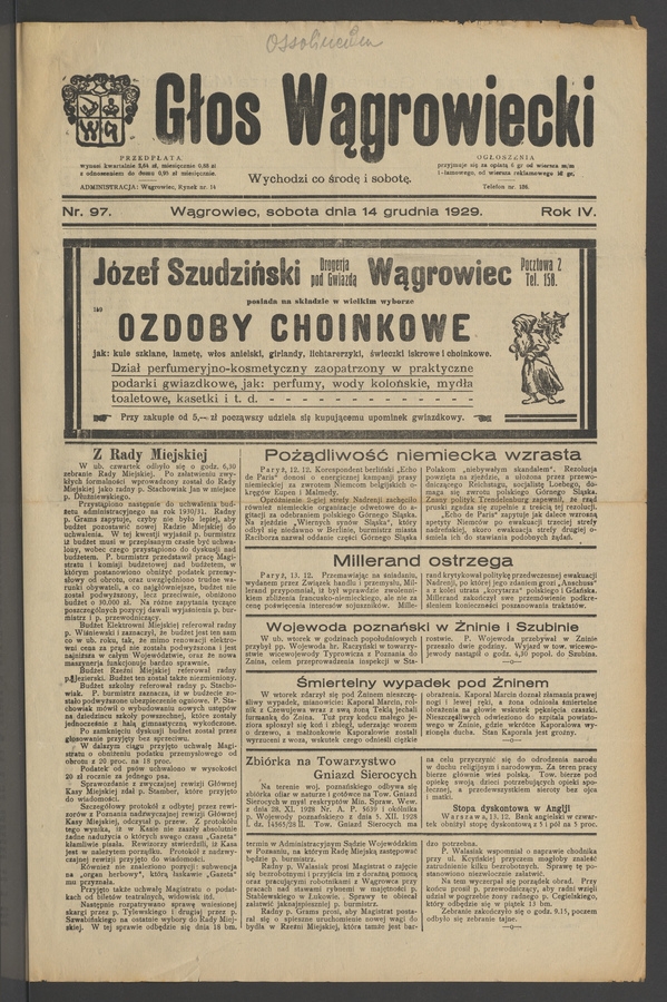Głos Wągrowiecki. Rok 4, 1929, numer 97