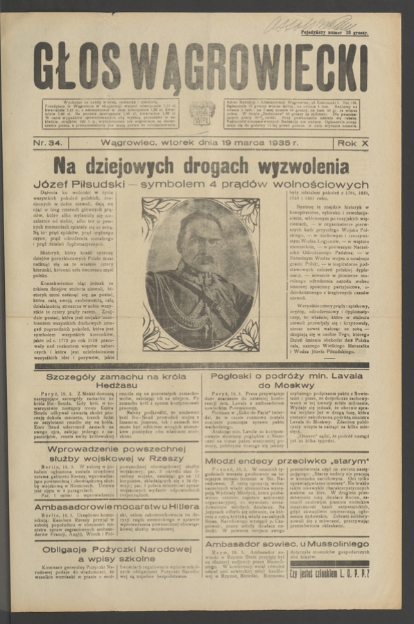 Głos Wągrowiecki. Rok&nbsp;10, 1935, numer&nbsp;34