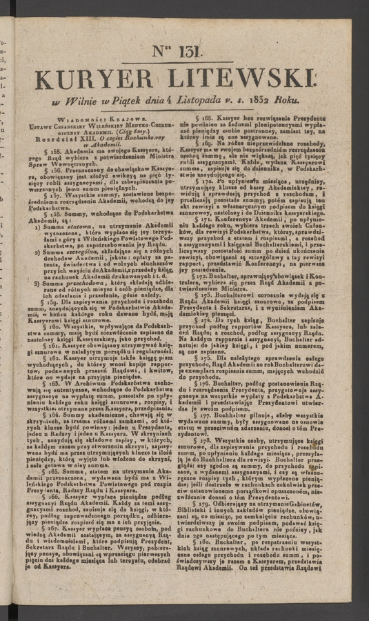 Kuryer Litewski. 1832, numer&nbsp;131