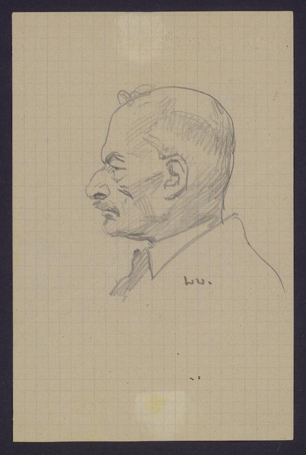 Głowa łysego mężczyzny w profilu