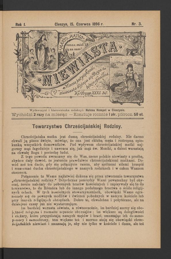 Niewiasta. Rok&nbsp;1, 1896, numer&nbsp;3