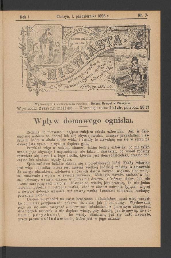 Niewiasta. Rok&nbsp;1, 1896, numer&nbsp;7
