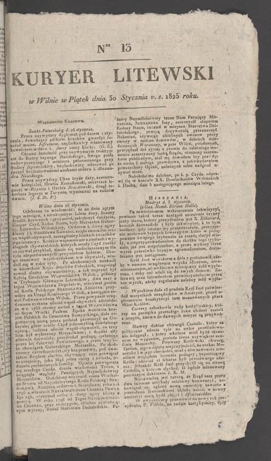 Kuryer Litewski. 1825, numer 13