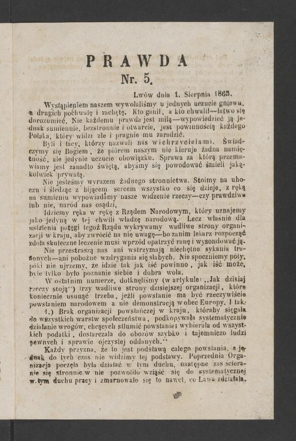 Prawda. 1863, numer&nbsp;5