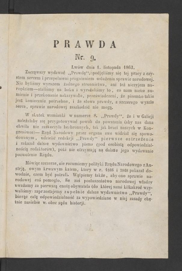 Prawda. 1863, numer&nbsp;9