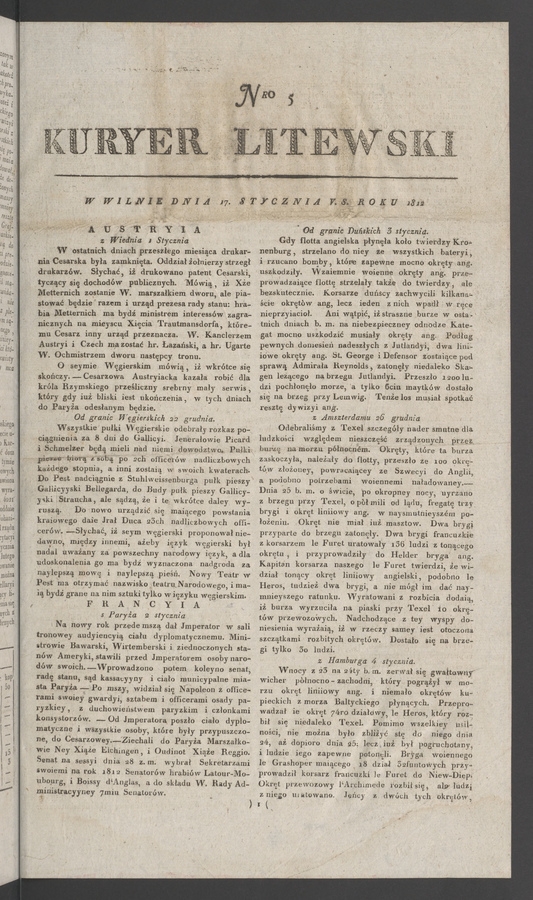 Kuryer Litewski. 1812, numero&nbsp;5