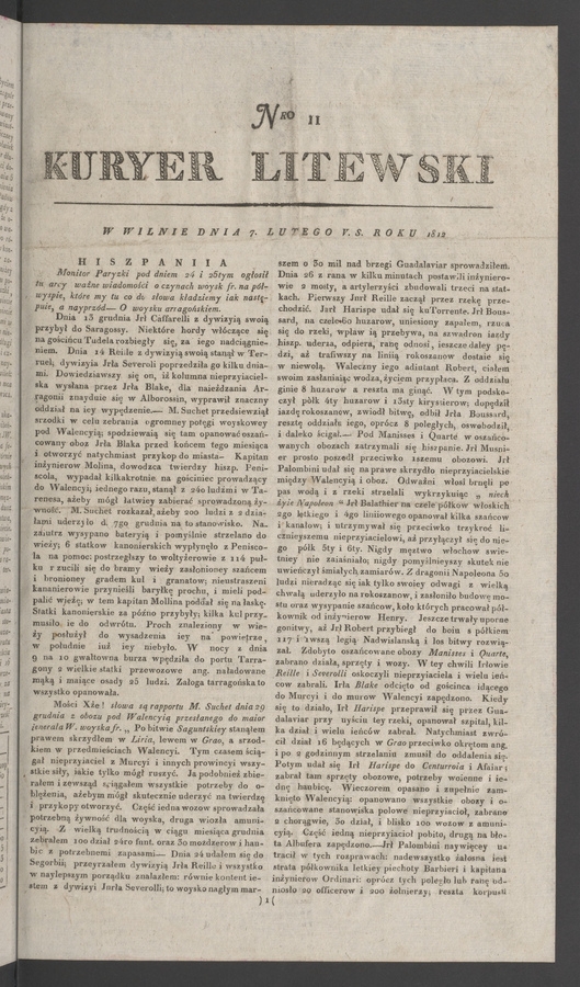 Kuryer Litewski. 1812, numero&nbsp;11