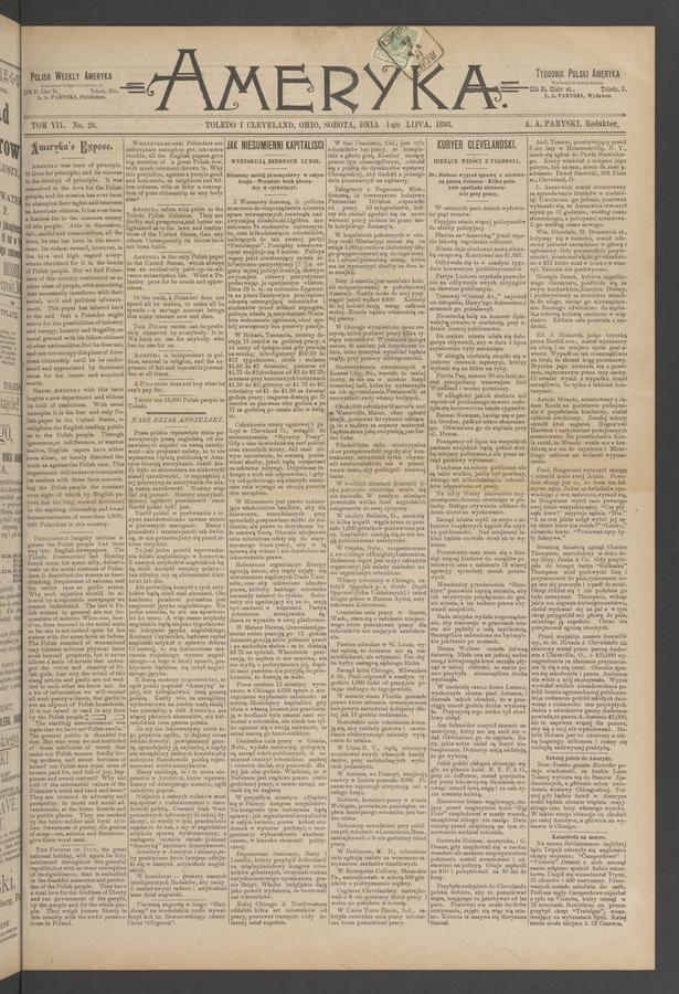 Ameryka. Tom 7, 1893, numer 26