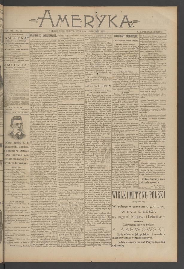 Ameryka. Tom 7, 1893, numer 44