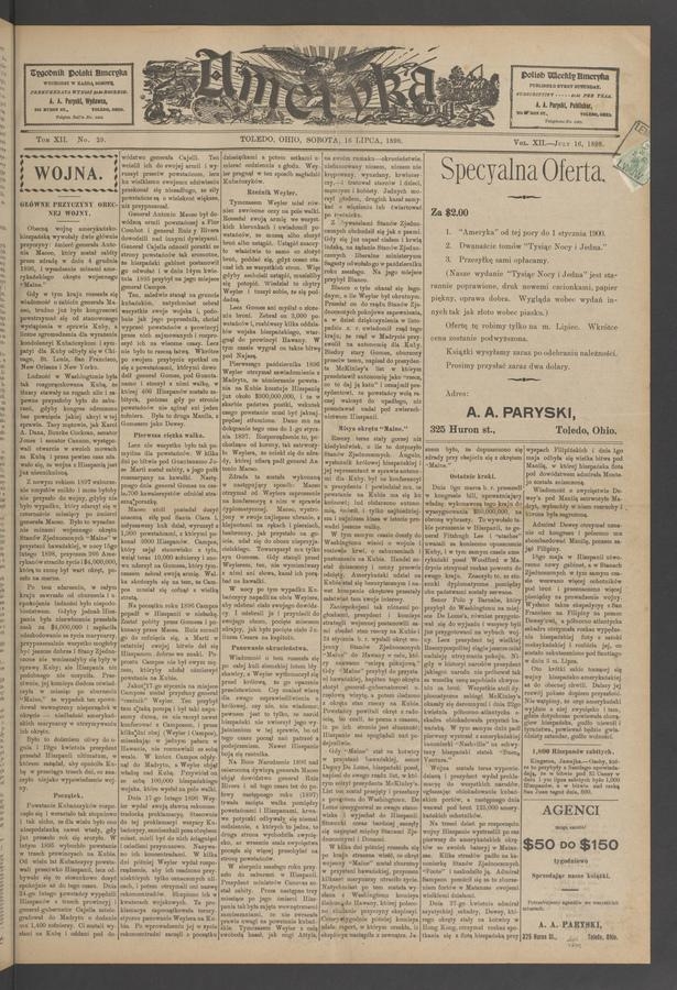 Ameryka. Tom&nbsp;12, 1898, numer&nbsp;29