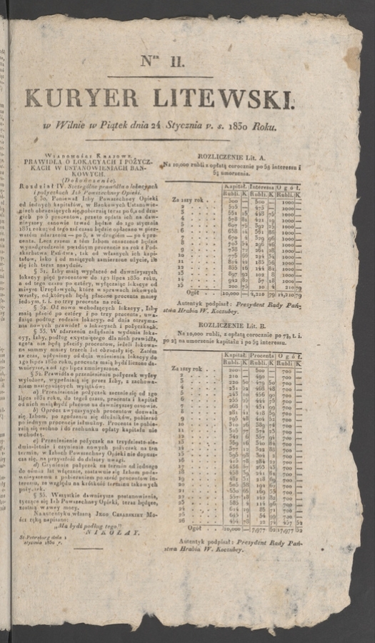 Kuryer Litewski. 1830, numer&nbsp;11