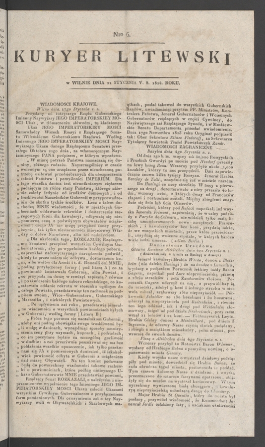 Kuryer Litewski. 1814, numero&nbsp;5