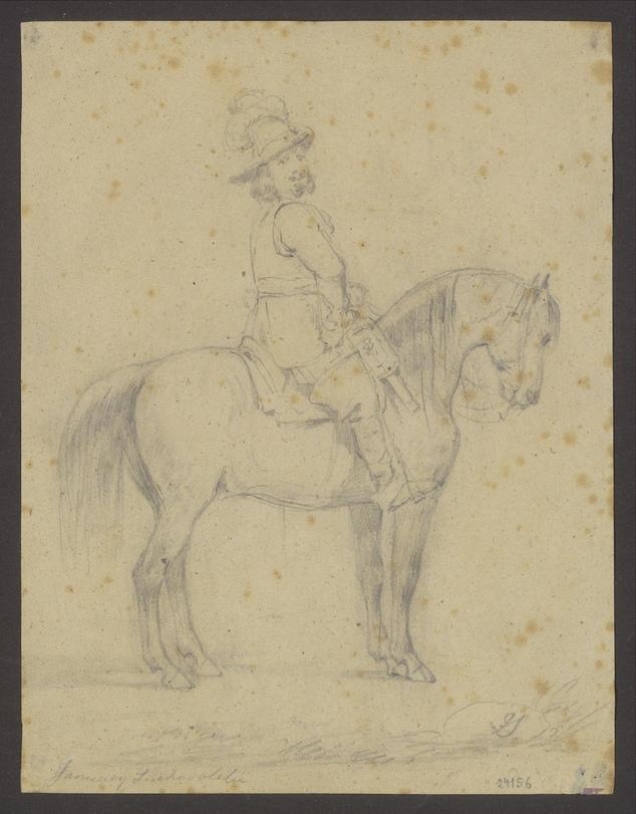 Żołnierz XVII w. na koniu