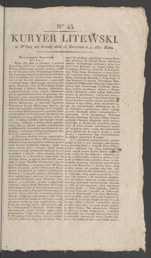 Kuryer Litewski. 1831, numer 45