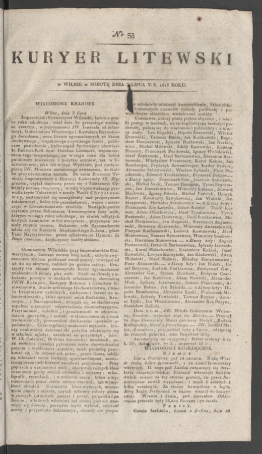 Kuryer Litewski. 1815, numer 53