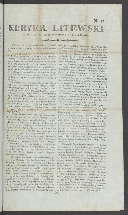 Kuryer Litewski. 1808, numero&nbsp;87