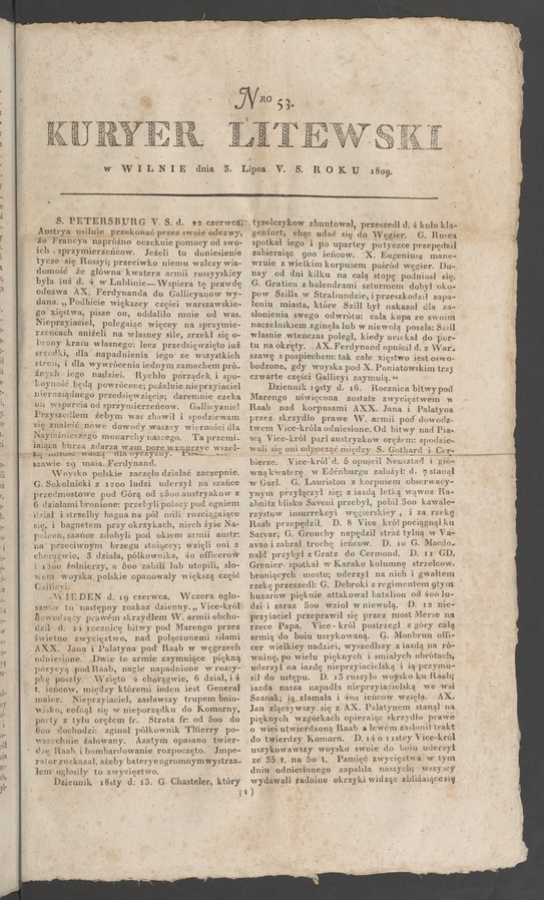 Kuryer Litewski. 1809, numero 53