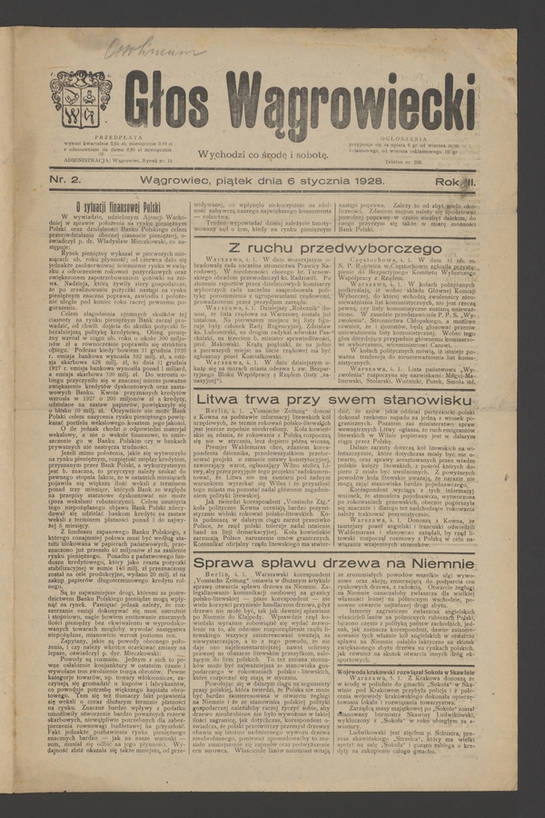 Głos Wągrowiecki. Rok 3, 1928, numer 2