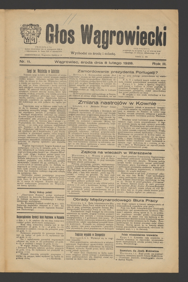 Głos Wągrowiecki. Rok 3, 1928, numer 11