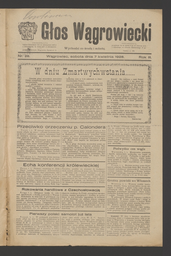 Głos Wągrowiecki. Rok 3, 1928, numer 28