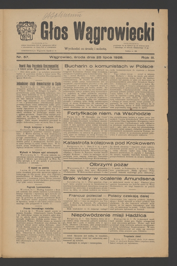 Głos Wągrowiecki. Rok 3, 1928, numer 57