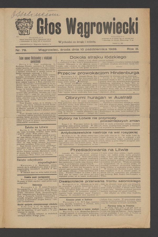 Głos Wągrowiecki. Rok 3, 1928, numer 79