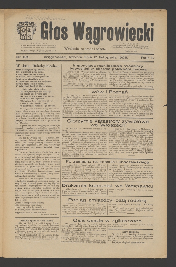 Głos Wągrowiecki. Rok 3, 1928, numer 88