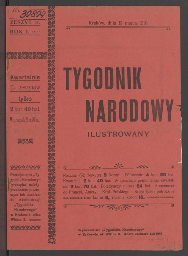 Tygodnik Narodowy Ilustrowany. Rok&nbsp;1, 1910, numer&nbsp;11