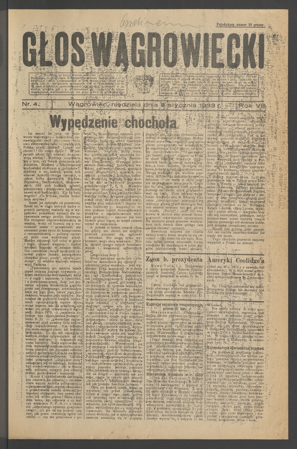 Głos Wągrowiecki. Rok 8, 1933, numer 4