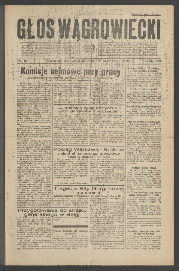 Głos Wągrowiecki. Rok 8, 1933, numer 8