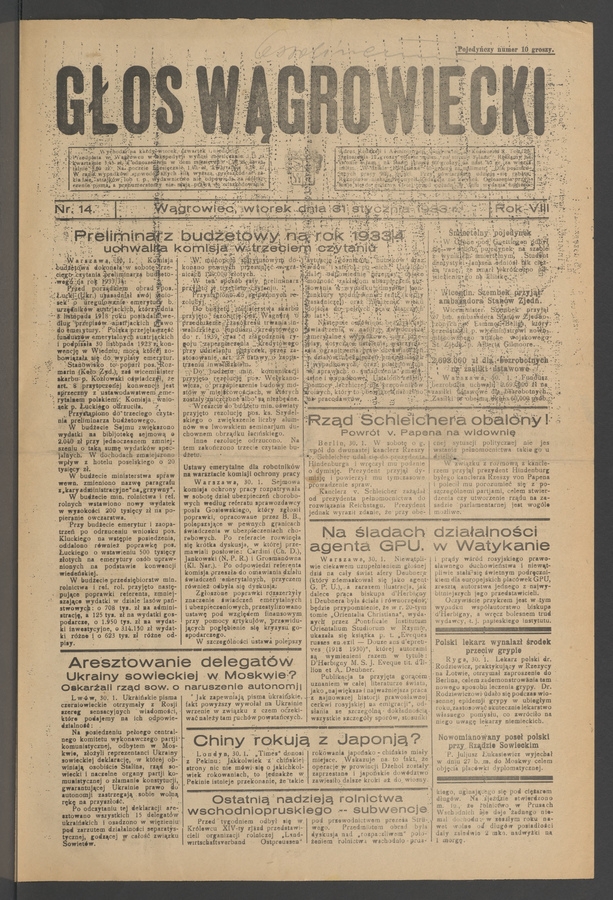 Głos Wągrowiecki. Rok 8, 1933, numer 14