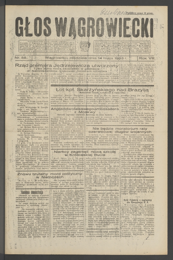 Głos Wągrowiecki. Rok 8, 1933, numer 56
